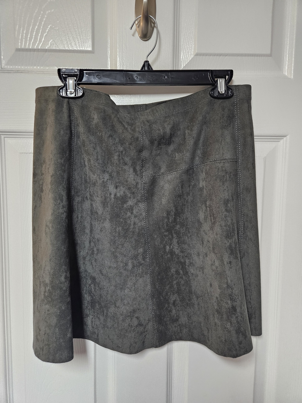 Karen Kane Gray Suede-Look A-Line Skirt